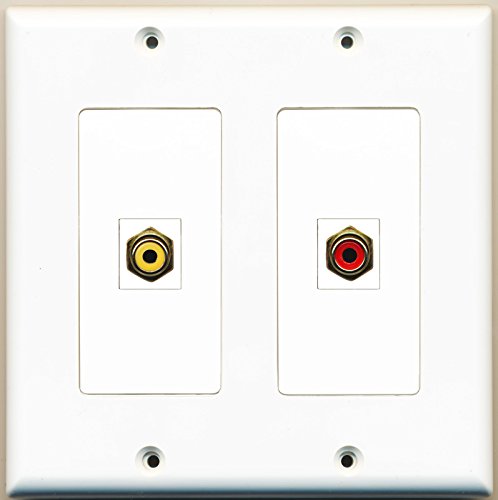 RiteAV - 1 Port RCA Red 1 Port RCA Yellow - Dual Gang Wall Plate