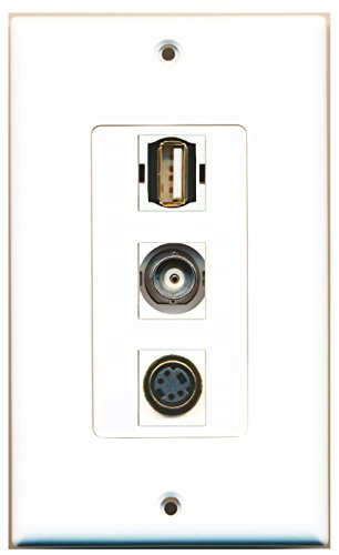 RiteAV - 1 Port USB A-A and 1 Port S-Video and 1 Port BNC Decorative Wall Plate Decorative