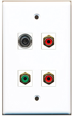 RiteAV - 2 Port RCA Red 1 Port RCA Green 1 Port 3.5mm Wall Plate