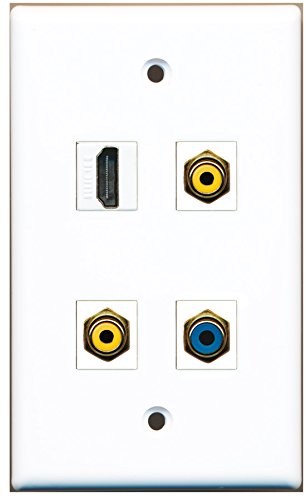 RiteAV - 1 Port HDMI 2 Port RCA Yellow 1 Port RCA Blue Wall Plate