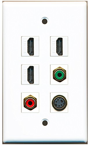 RiteAV - 3 HDMI 1 Port RCA Red 1 Port RCA Green 1 Port S-Video Wall Plate