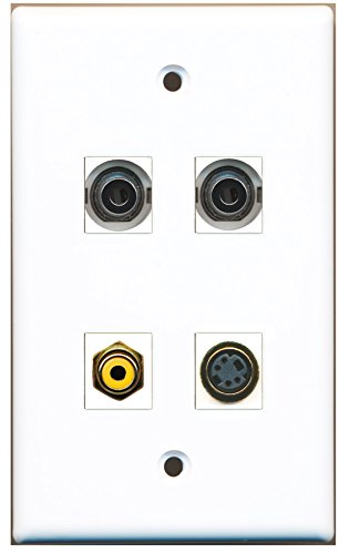 RiteAV - 1 Port RCA Yellow 1 Port S-Video 2 Port 3.5mm Wall Plate