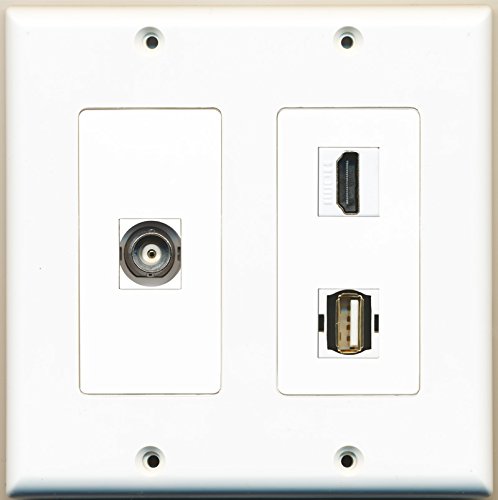 RiteAV - 1 Port HDMI 1 Port USB A-A 1 Port BNC - 2 Gang Wall Plate