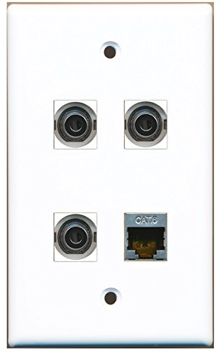 RiteAV - 1 Port Shielded Cat6 Ethernet 3 Port 3.5mm Wall Plate