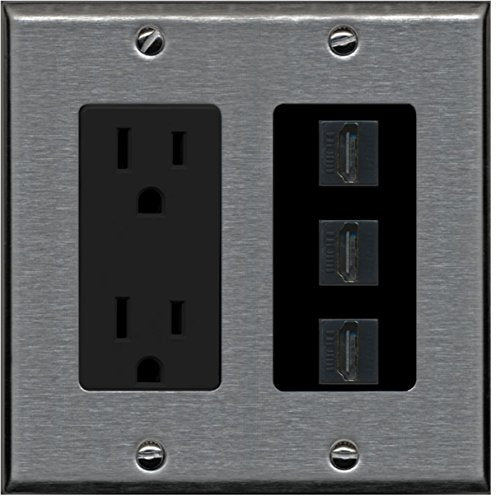 Riteav Piastra Parete 2 HDMI 4 Ethernet - Presa CAT5e Bianca Per Riteav Piastra Parete 2 HDMI 4 Ethernet - Presa CAT5e Bianca Per