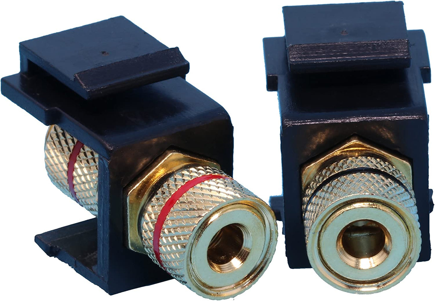 (2 Pack) Banana Jack Connector Keystone Ports for Speaker Connections