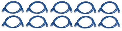 RiteAV Blue Cat5e Ethernet Network Cable 350MHz - 7 Foot (10 Pack)