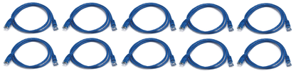 RiteAV Blue Cat5e Ethernet Network Cable 350MHz - 5 Foot (10 Pack)