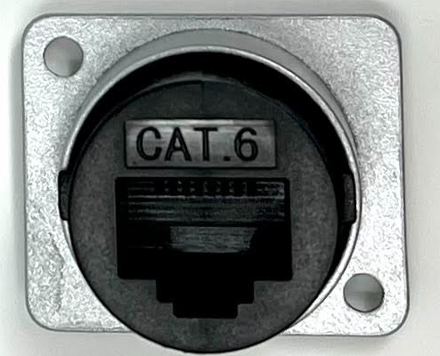 Cat 6 D Series  Heavy Duty Chassis Panel Mount Connector Pass Through Solderless Bulkhead Coupler, Silver Metal Housing