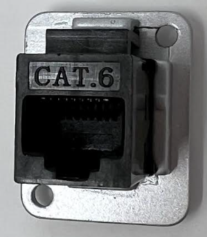 Cat 6 D Series Chassis Panel Mount Connector Pass Through Solderless Bulkhead Coupler, Silver Metal Housing/Black Cat 6