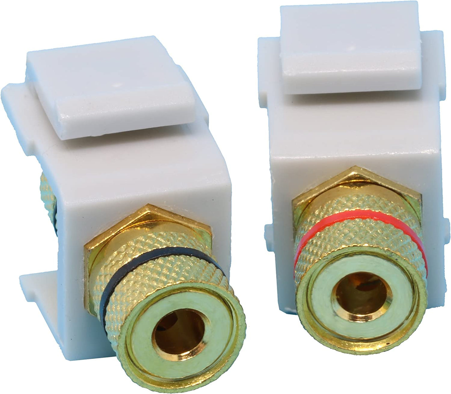 (2 Pack) Banana Jack Connector Keystone Ports for Speaker Connections