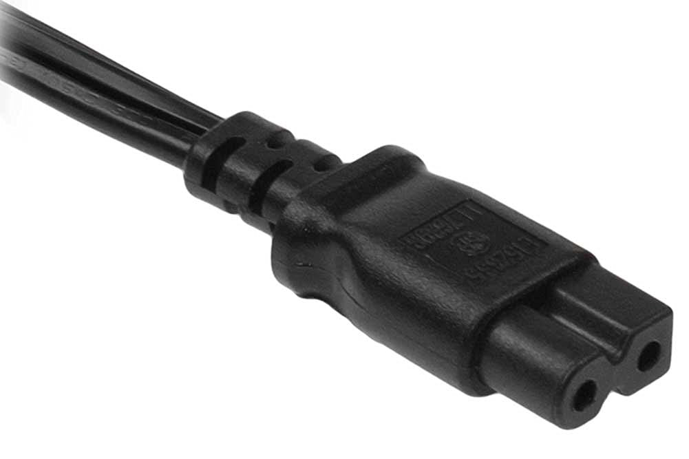 RiteAV - 10 Feet 18 AWG 2-Slot Polarized Power Cord IEC320C7 to NEMA 1-15P