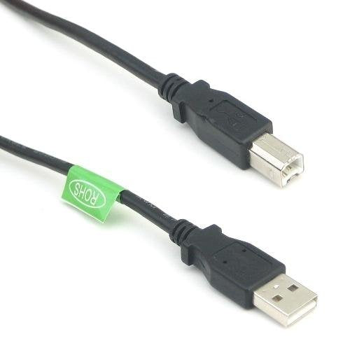 6 inch USB 2.0 A Male to B Male Cable - Black