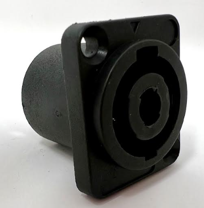 4 Pole Speaker Box Female D Series Heavy Duty Chassis Panel Mount Connector Bulkhead Coupler, Black Housing/Solder Contacts on back