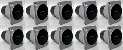 USB 3.0 A-type Female D Series Heavy Duty Chassis Panel Mount Connector Pass Through Solderless Bulkhead Coupler, Silver Metal Housing