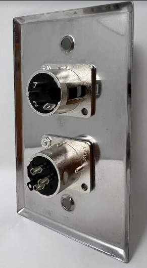1 Port XLR 3 Pole Male /1 Port XLR 3 Pole Female D Series Heavy Duty Stainless Steel Wall Plate